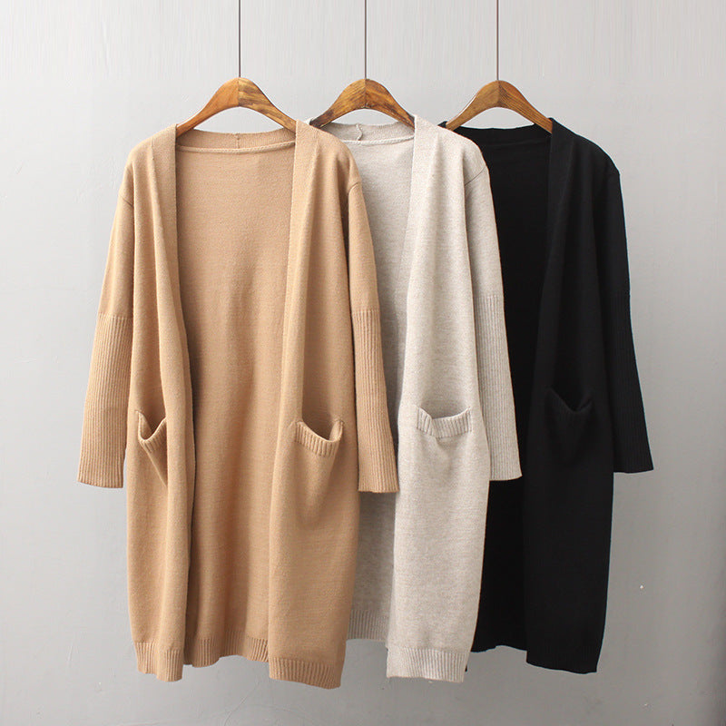 Extra large pocket sweater cardigan