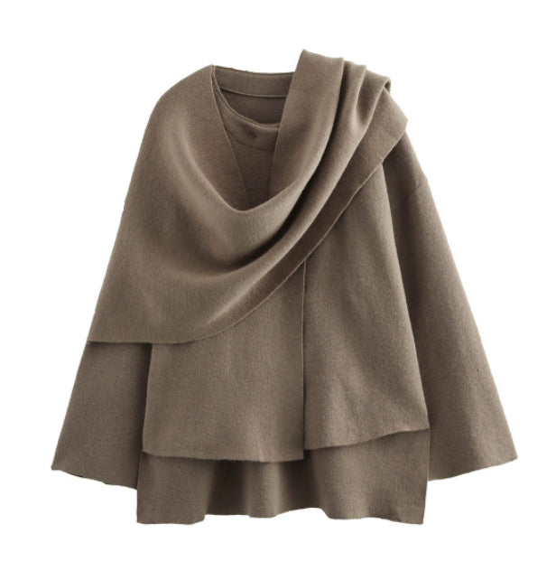 Women's Loose Casual Cape Knitted Sweater Coat