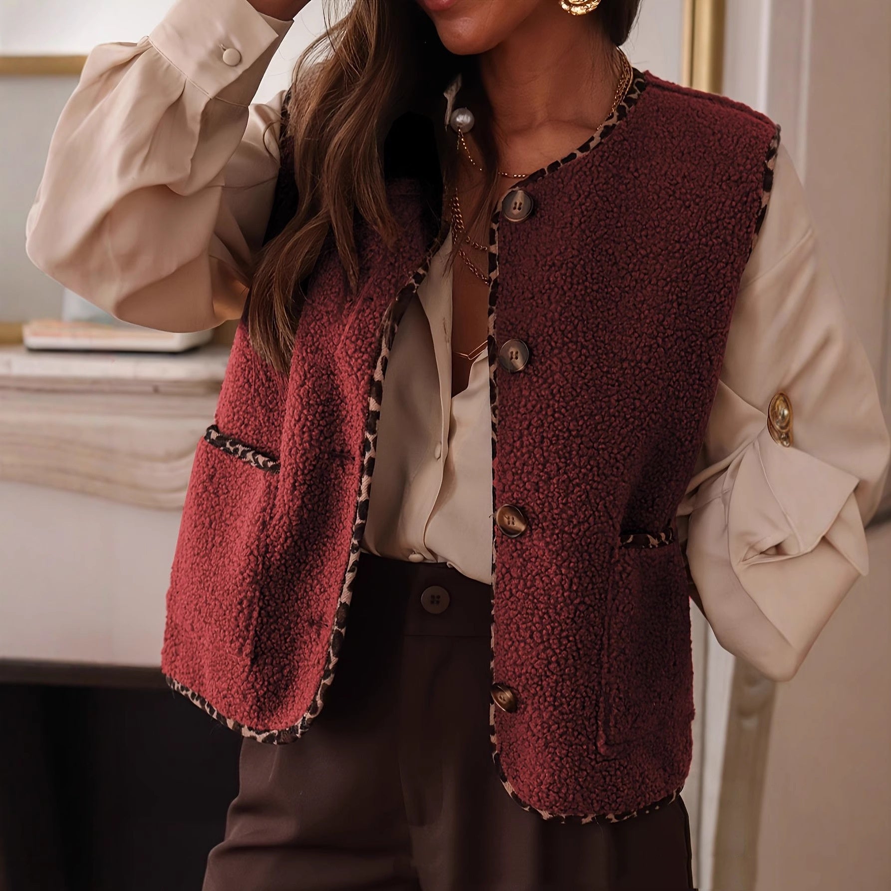 Adoree Lamb Wool Vest Fur Vest