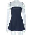 Women's Black And White Patchwork Summer Dress