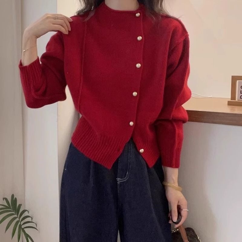 Womens Warm Figure-flattering Knitted Base Sweater